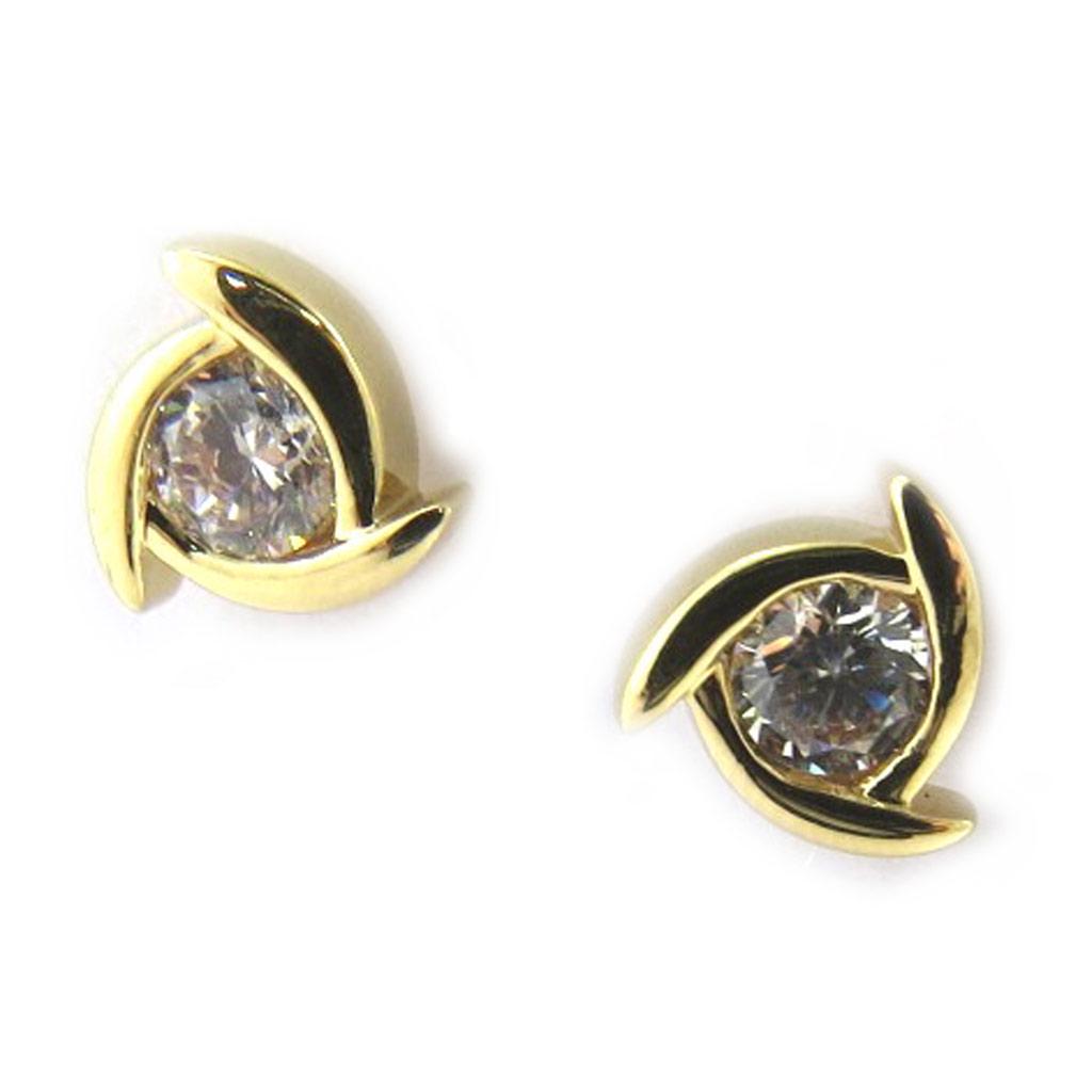 Les Trésors De Lily [M8919] - Vergoldete Ohrringe 'Sissi' Weißgold - 8 mm