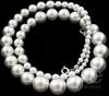 White Pearls Beautiful Necklace Crystal Pearl Silver