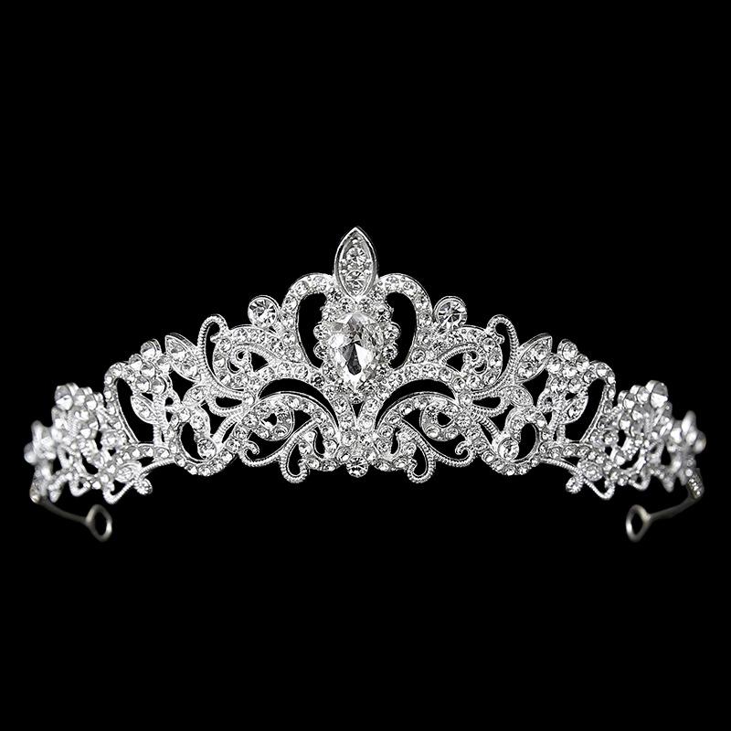 New Bridal Tiara Crown Luxury Wedding Jewelry Rhinestone Headband Princess Birthday Alloy Crown