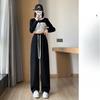 Spring and Autumn New High Waist Loose Straight Casual Skinny Wide Leg Pants