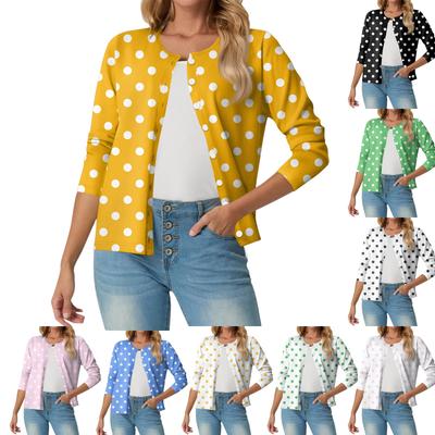 Damen Modische, Lässige, Bequeme Gepunktete Strickjacke