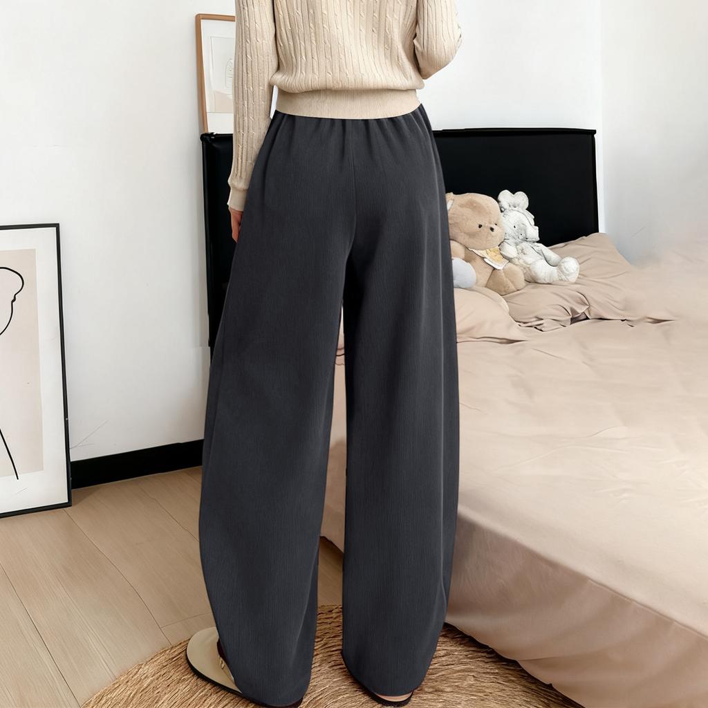 Women's Fashionable Loose Fleece Lined Trousers
