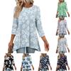 Tunika-Oberteile für Damen Locker sitzende Oberteile mit Prints 3/4-Ärmel Damenoberteile mit asymmetrischem Saum