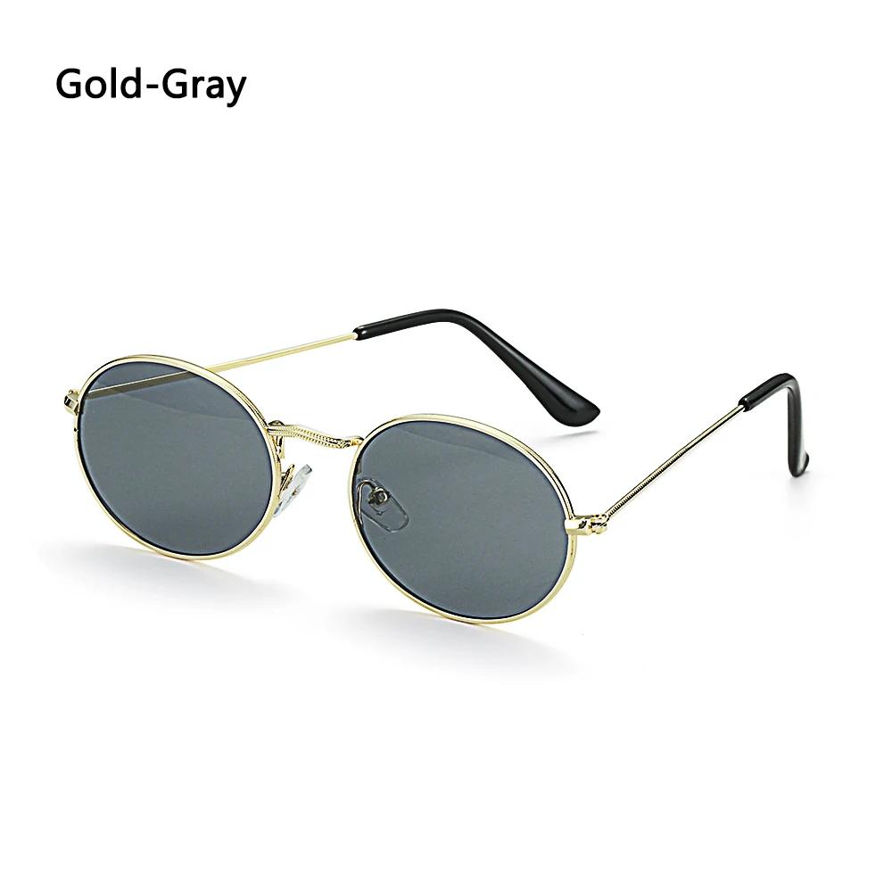 Vintage Oval Style Sunglasses Woman Metal Frame Retro Sun Glasses Male Female Clear Mirror Small Round Gafas De Sol Para Hombre