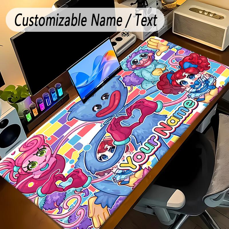 Large Mouse PadPoppy Playtime Custom Name Text Personalized Desk Mat Non Slip Gaming Pad