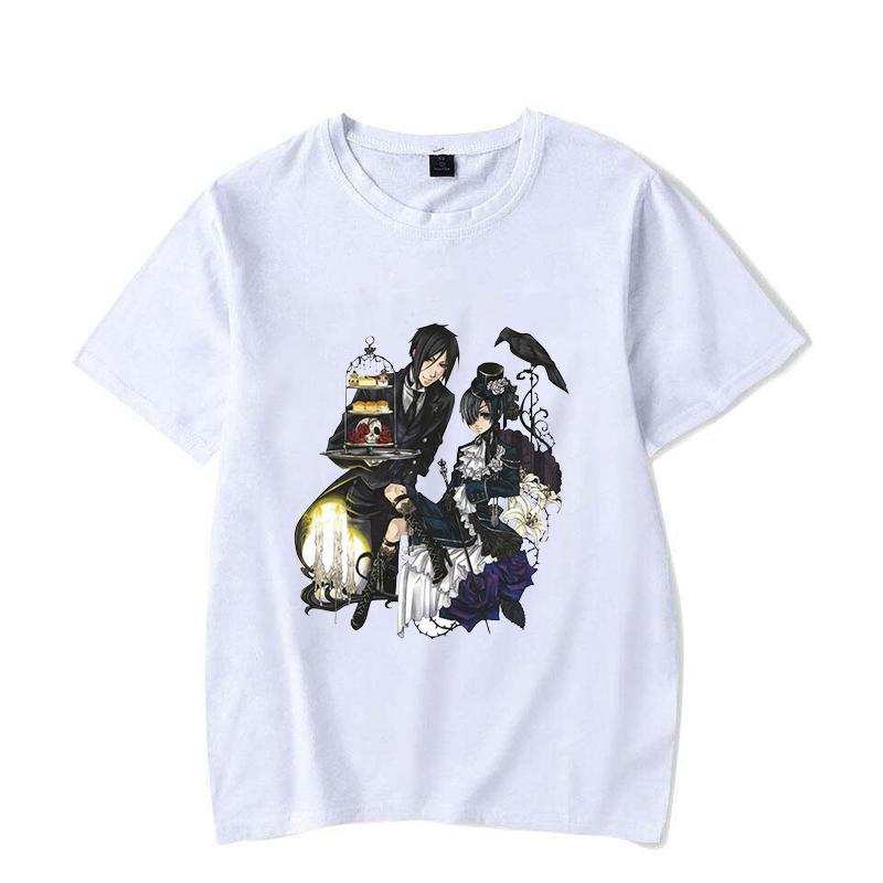 Hot Black Butler Print T-shirt Women Men Summer Casual Short Sleeve Round Neck Tops Fashion Anime Harajuku T-shirts