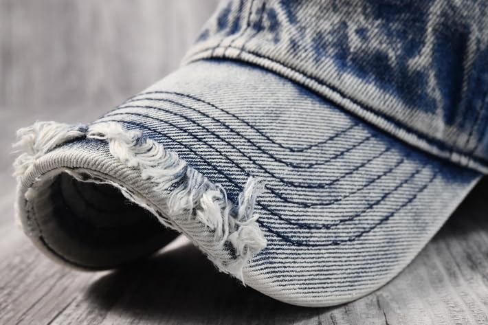 Vintage Sliten Denimbuksa Hatt för Män och 7987002 Storlekar [LTG] Kvinnor, (JP, 56,0 cm, 59,0 cm, Marinblå)