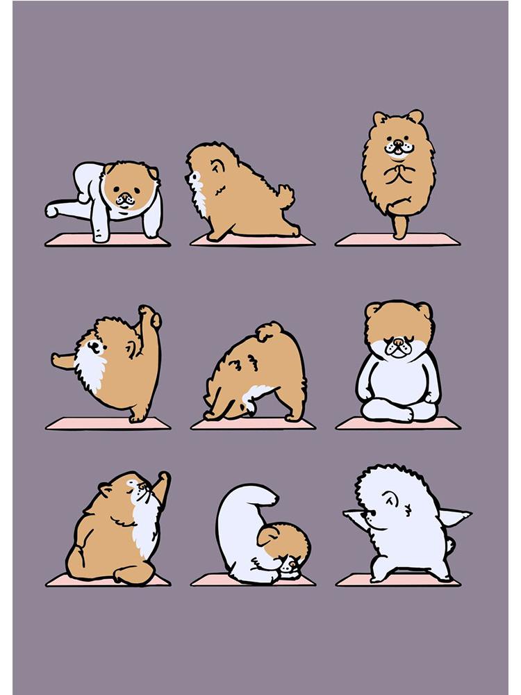 Modern Funny Cute Bulldog Cat Panda Yoga Gesture Poster And Print Canvas Painting Animal Nordic Wall Art Nursery Kidroom Decor