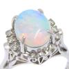 Ring Pt900Platinum/opal/diamond #5.8(US Size) 6.5g Women Used