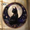 Cute Animal Decoration Black Cat Diamond Art Kits for Adults Beginners, DIY Material Package, Healing Craft Hobby Painting Set Home Wall Decor