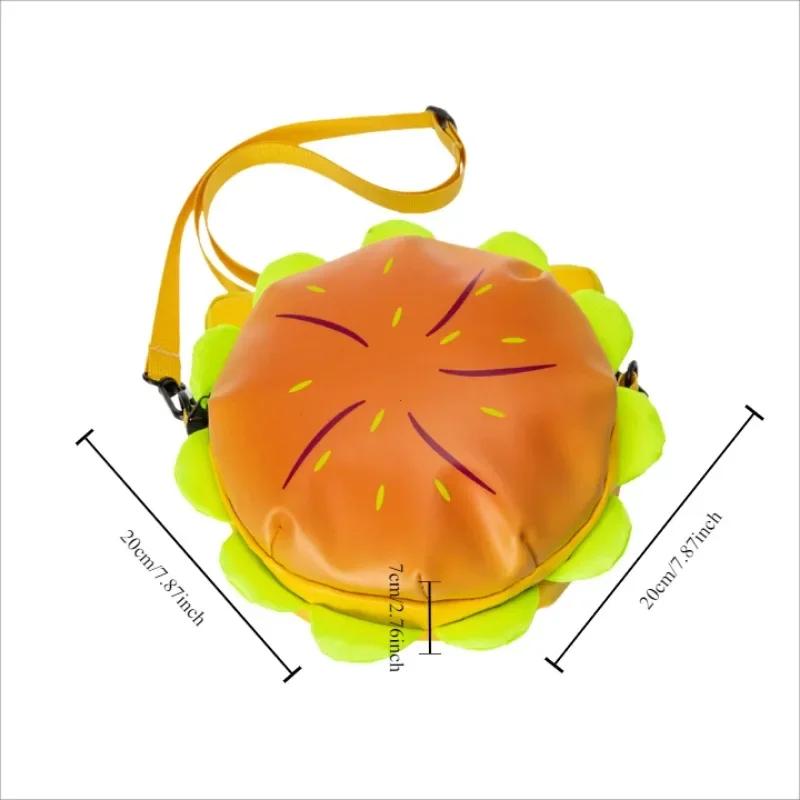 

Stylish Hamburger Daypack Laptop Storage Zipper Portable Casual Tote PU Cheeseburger Backpack for Unisex Travel Outdoor Vacation