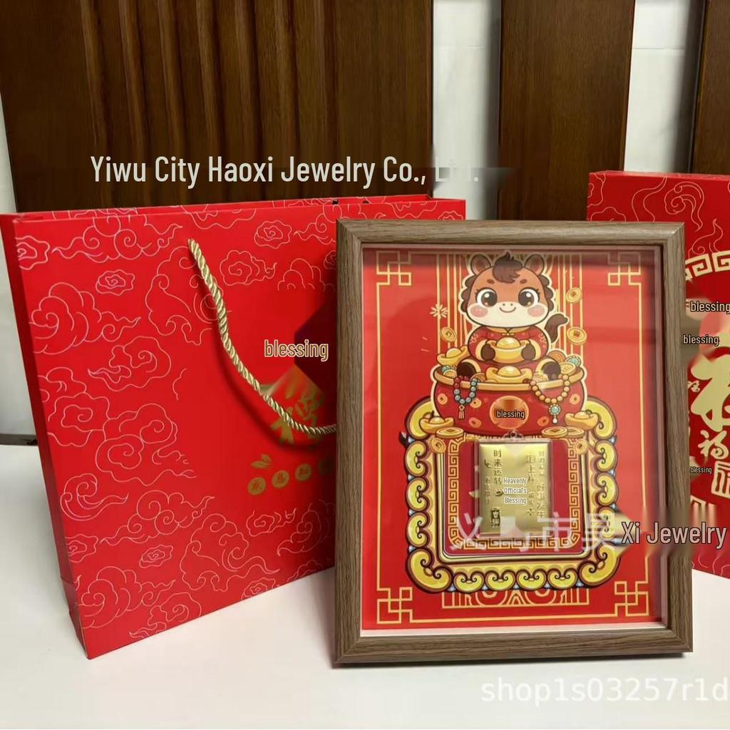 999 Gold Horse Year Ornament: High-Grade Chinese Style Gift for Wealth and Prosperity