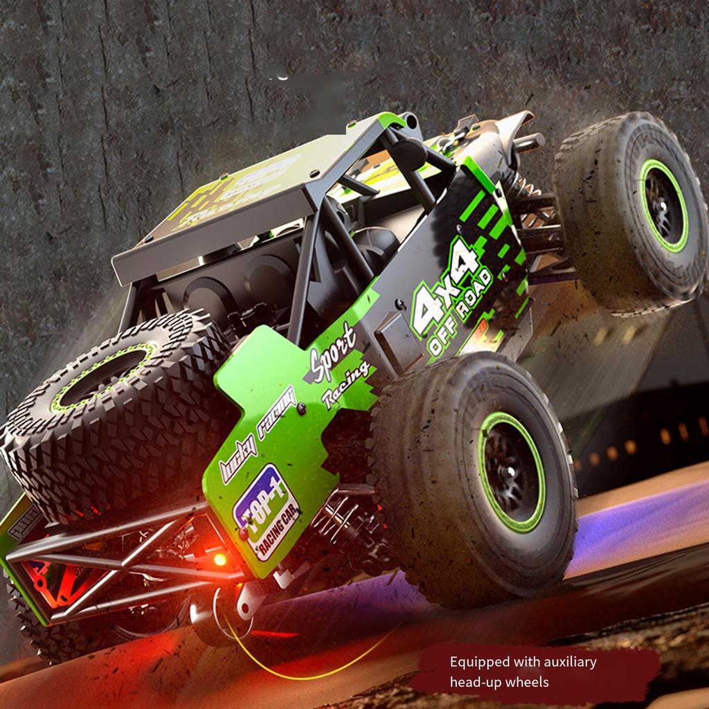 Remote Control Truck Vehicle Toy with LED Headlamp High Speed Model Offroad Car Toy with Four Wheel Drive for Adult Kids