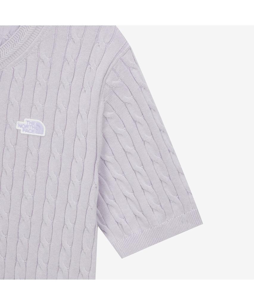Noseupeiseu Nt7As31B Women'S Cable Short Sleeve Sweater Lilac