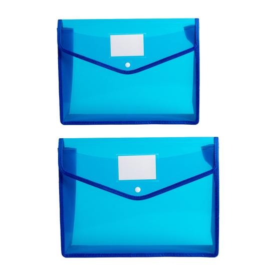 Plastic File Folder Waterproof Transparent Expanding Document Organizer with Snap Closure No Dividers Portable A4/B5 Size File Pouch for Office