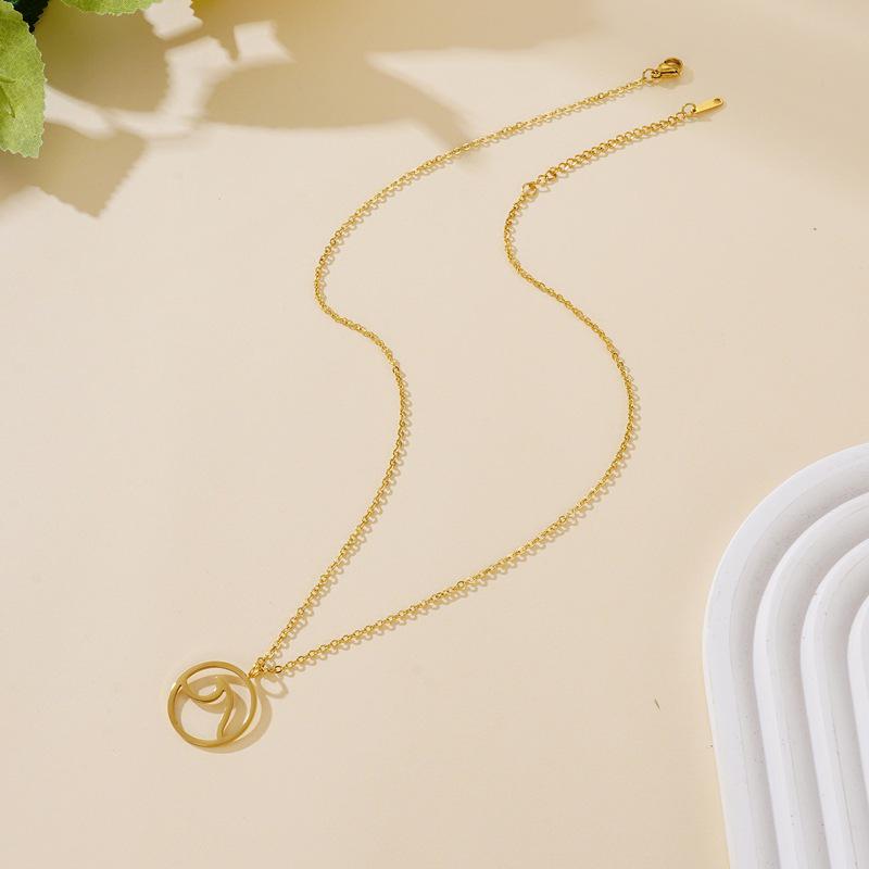 Elegant Wave Pendant Necklace - Stainless Steel Fashion Accessory for Women