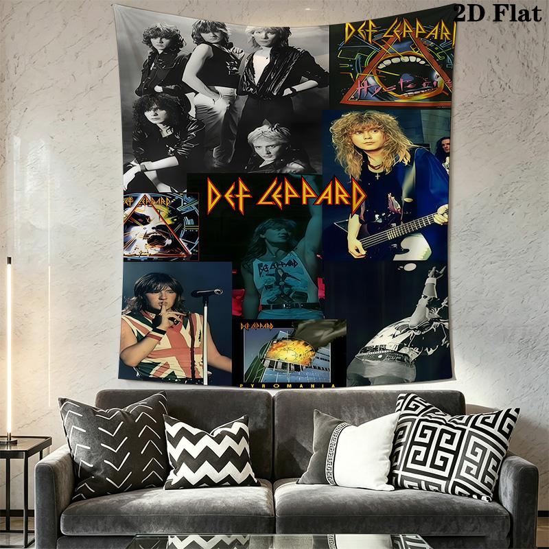Def Leppard Live Stage Tapestry Background Cloth Fashion Print Christmas Gift Work Of Art Wall Decoration