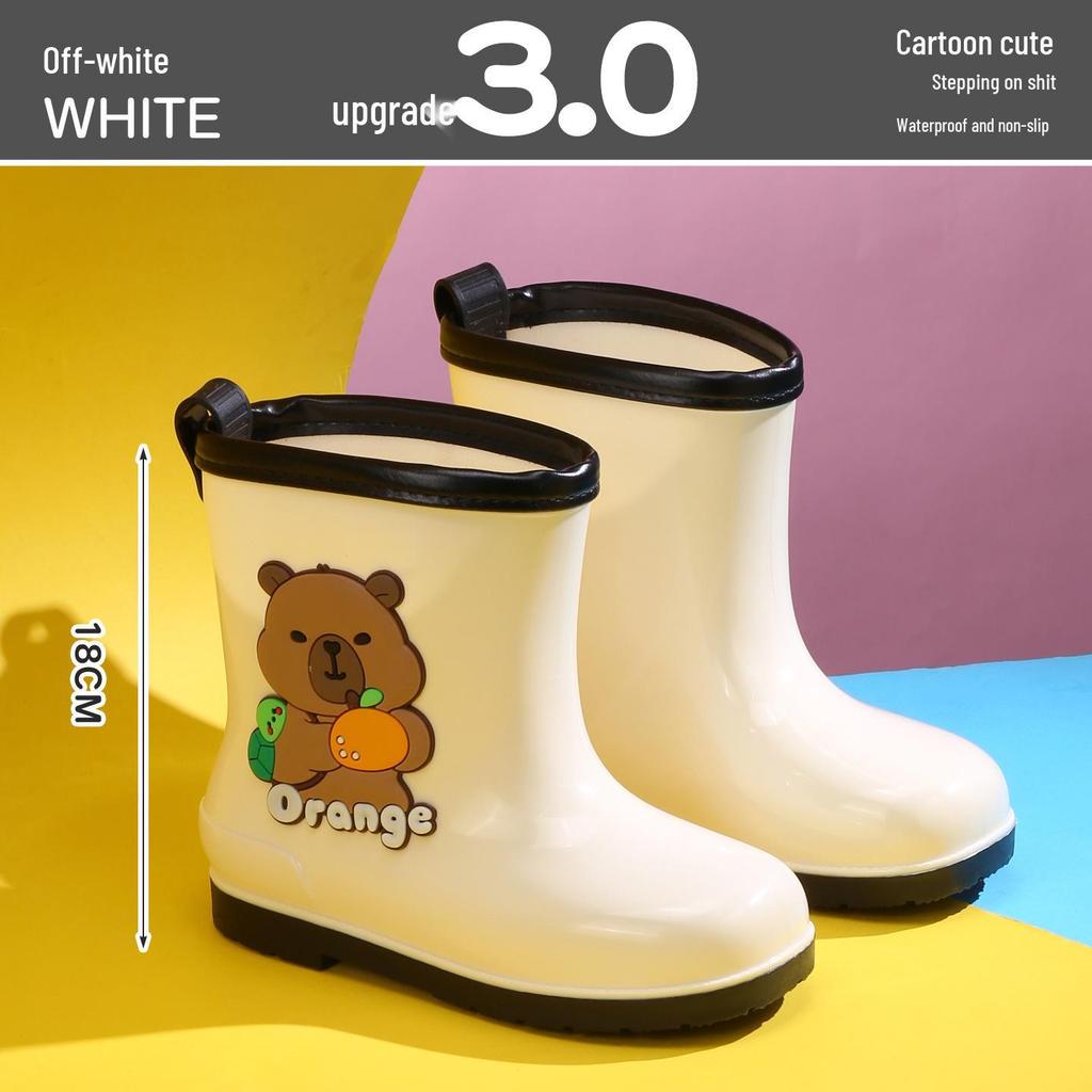 Wasserdichte gefütterte Gummistiefel für Kinder: Rutschfeste, kältebeständige Gummistiefel mit Kordelzug für Kleinkinder und ältere Kinder