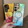 Glitter Laser Dream Gradients Case For Samsung Galaxy S26 S25 Edge S24 S23 FE Ultra Plus For Magsafe Wireless Charging Cover