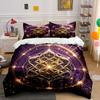 Golden Mandala Art Decor Set Soft Comfortable Duvet Cover Bedding Set Included 1*Duvet Cover & 2*Pillowcases, Gift