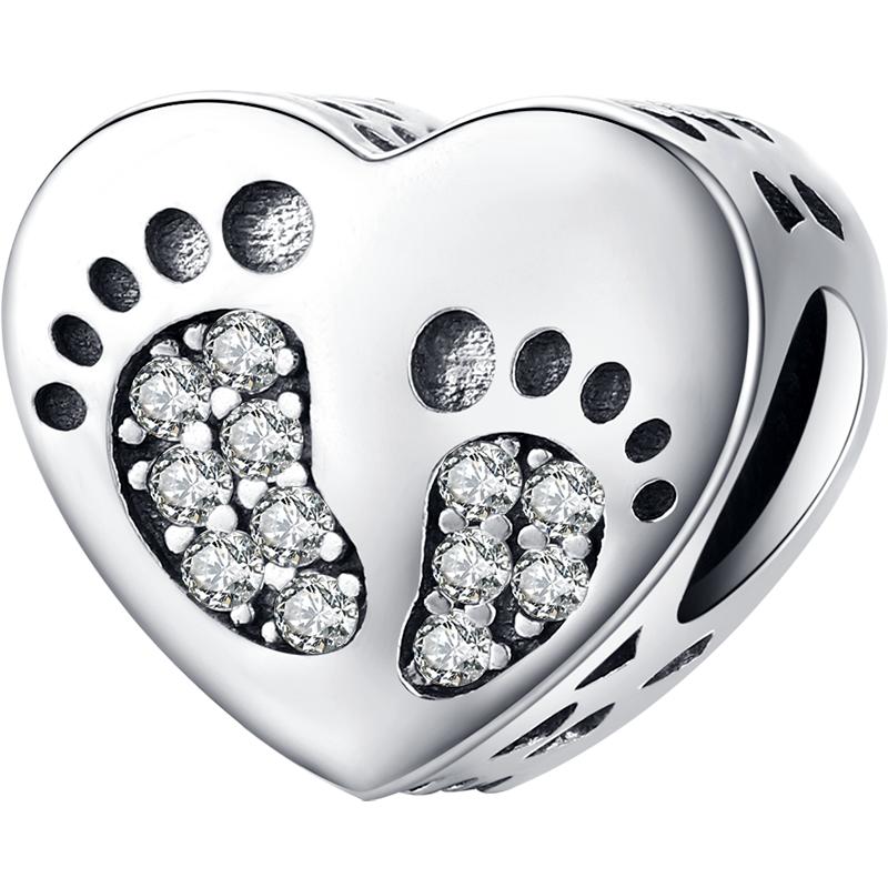 WOSTU 925 Silver Heart Shape Charms Growth Hanging Bead Red CZ Love Affinity Pendant For Original Jewelry Thanksgiving