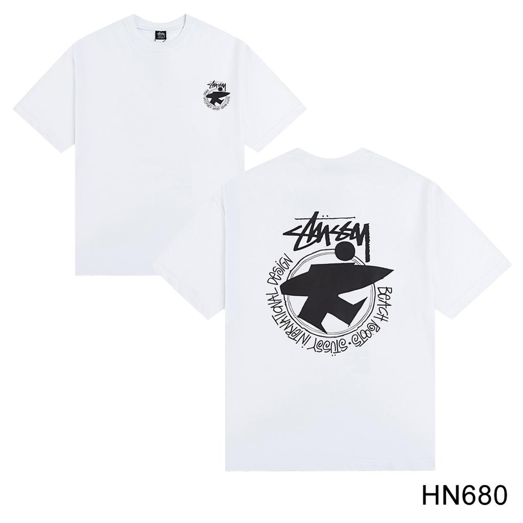 Stussy 2025 Sommer Neues Hochwertiges Rundhals-T-Shirt aus Baumwolle für Männer und Frauen Klassisches Logo mit neuem Musterdruck Paar-T-Shirt