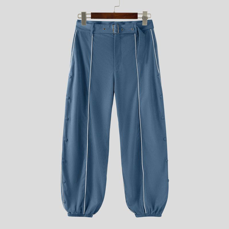 

INCERUN Мужской Пояс На Молнии Полосатый Вельветовый Повседневный Свободный Шаровары Брюки 4XL темно-синий