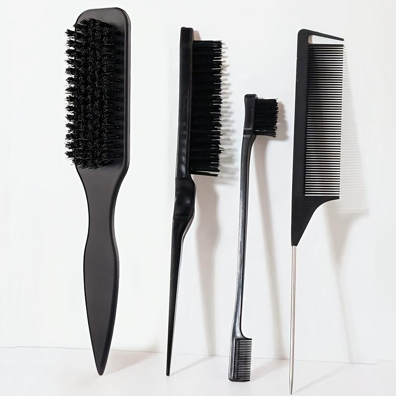 4PCS Professional Pointed Tail Comb Set Anti-Static with Nylon Bristles for Precise Parting Styling All Hair Types Styling Tools