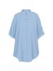 Cotton & Linen Row Button Plus Size Women's Mid-Length Short-Sleeve Loose Shirt