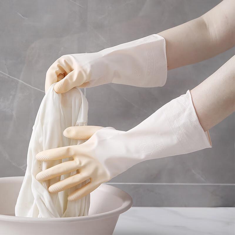 Tingle Durable Two-Tone Rubber Cleaning Gloves