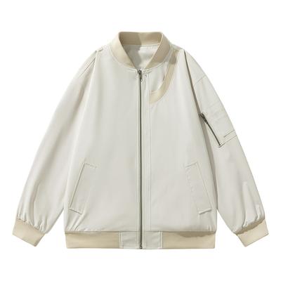 Couple Vintage Uniforme de Baseball High Street Ample et Polyvalent Blouson d'Aviateur Américain Manteau d'Automne Haut de Gamme pour Homme