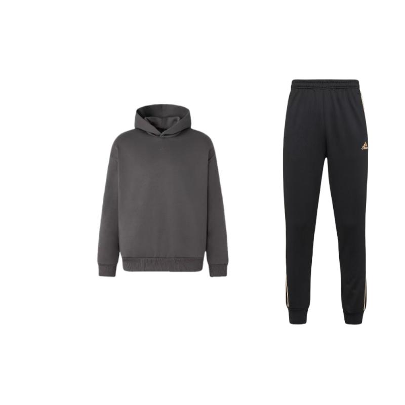 

Adidas Logo Fleece Loose Fit Hoodie And Mid-Rise Long Pants Casual Sports Set Men sets TR30P1R-BG+IX1964 S