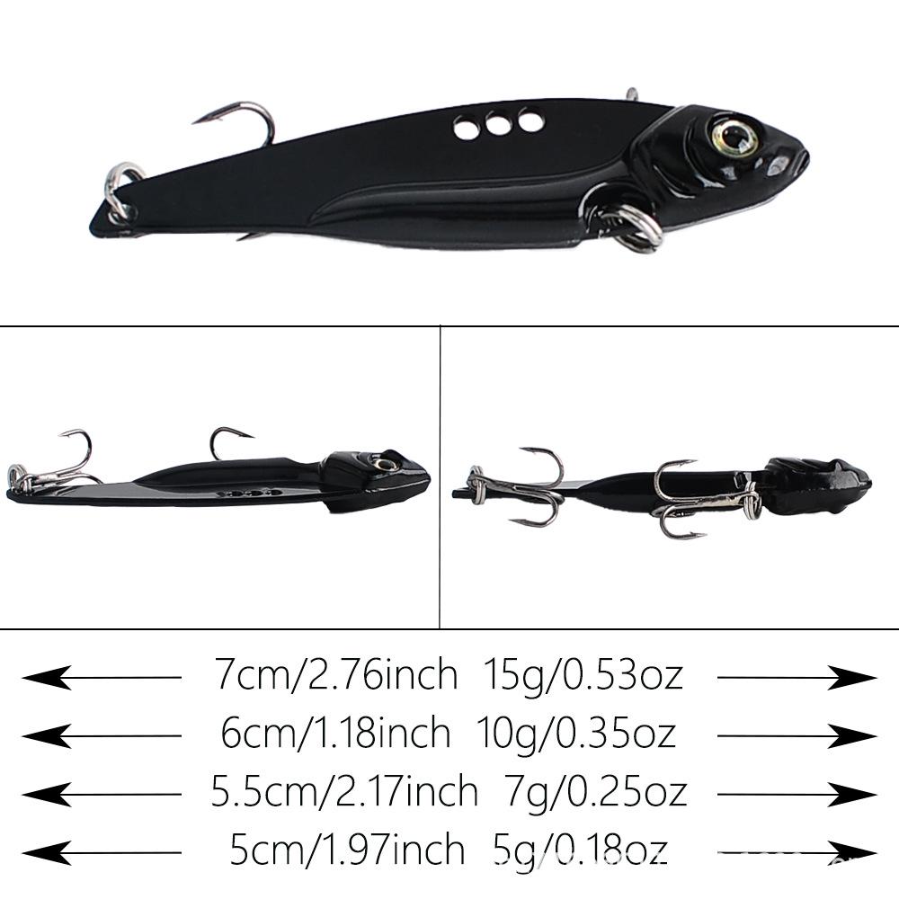 Electroplated Metal VIB Lure with Dragon Teeth Hooks for Sea Fishing