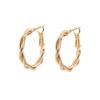 Trendy Geometric Twist Hoop Earrings: Stylish Metal Accessories for Women