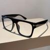 Simple Retro Thick Frame Square Anti-Blue Light Flat Glasses Trendy Unique Glasses Frame