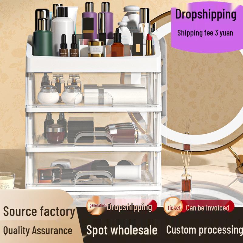 Desktop Cosmetic Organizer: Nail Art, Lipstick, and Mask Storage with Drawers