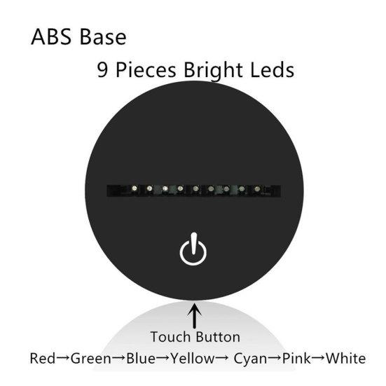 Guitar Shape 3D Acrylic Electric LED Night Light 7 Color Change Desk Table Lamp