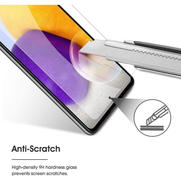 4x verre trempé pour samsung a73 5g, film vitre de protection 9h transparent haute résistance