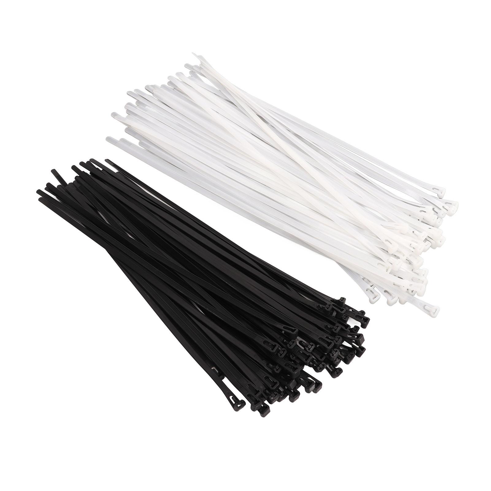 100PCS Serre-câbles à glissière Réutilisables Réglables en Nylon pour Extérieur Maison Atelier Bureau
