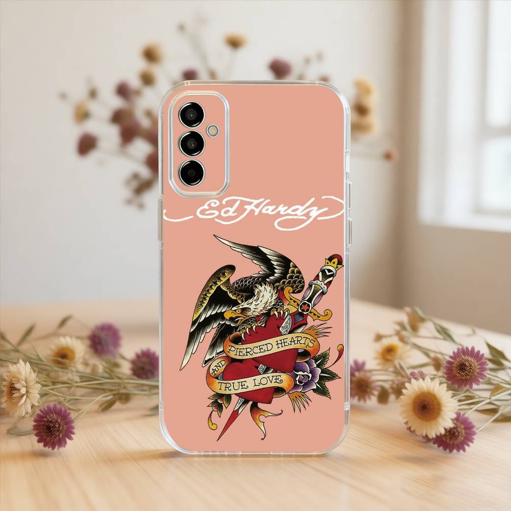 

Classic Ed Brands Hardy Phone Case For SamsungA10,12,20,21S,30,31,40,50,51,52,70,71 Transparent Cover Samsung a12