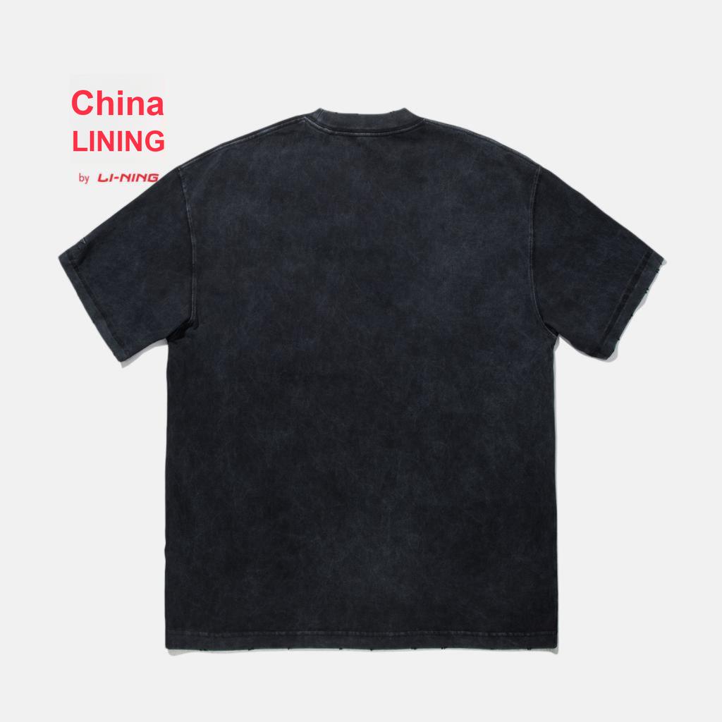 Li Ning Autumn Casual Loose Letter Round Neck T-Shirt Unisex Tops AHSV667-1
