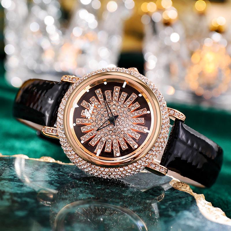 Fashion Light Luxury Women'S Watch With Diamond Waterproof Quartz Watch