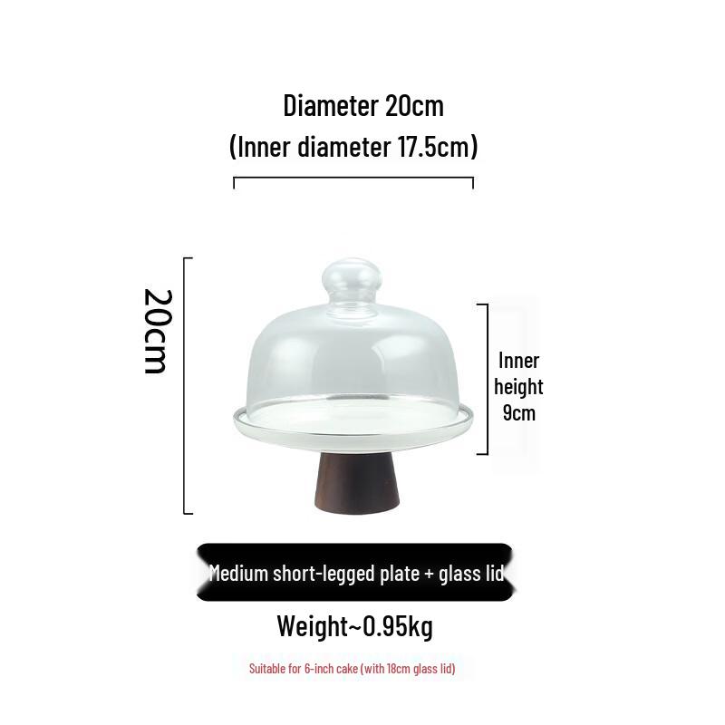 Japanese Ceramic Cake Plate with Glass Lid