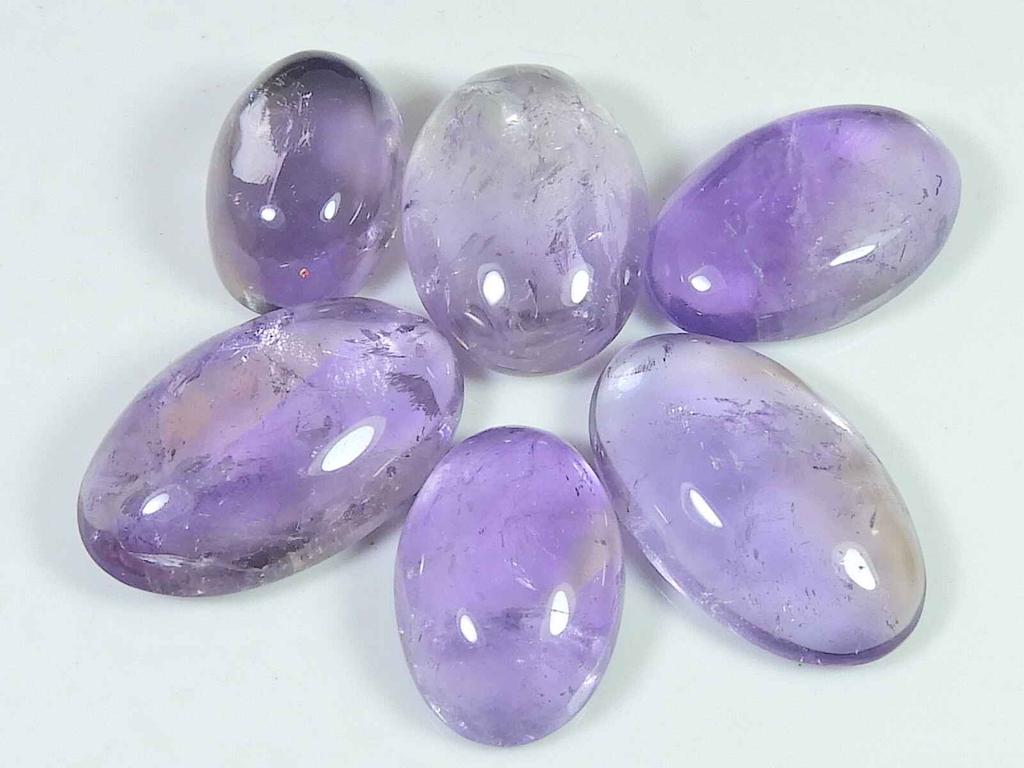 Purple Ametrine Cabochon Oval Shape Loose Natural Gemstone?06Pcs Lot 20-28MM RQ-2765