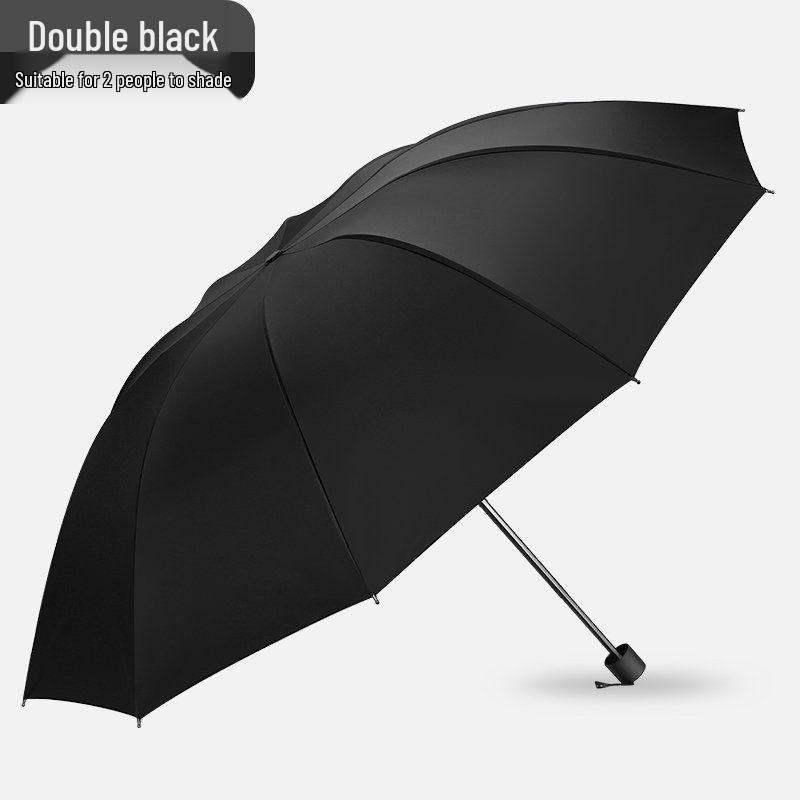 Stort Trefaldigt Paraply för Män & Kvinnor: Robust, Dubbelanvändning för Sol & Regn, Anti-Stormdesign