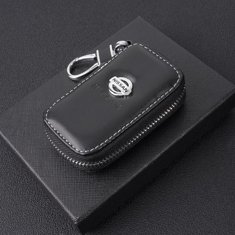 Mini Leather Car Key Case Cover Bag Protect Accessory For Nissan 350Z 370Z Altima Qashqai Serena Sylphy X-Trail Livina MARCH