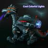 Electric Spray Dinoasur Simulation Atomize Fire Cool Light Bionic Walking Shaking Head Add Water Kids Educational Toys Boys Gift