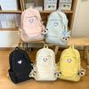 Women Solid Color Backpack Junior High School Student Schoolbag