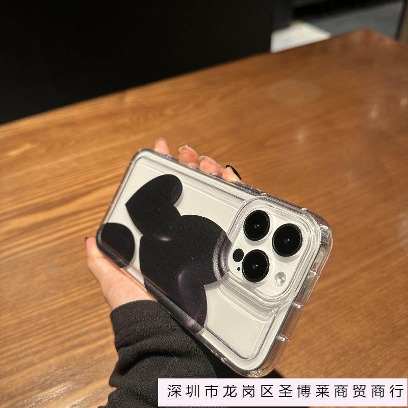 Black Love Apple 15 Mobile Phone Case Iphone14promax Transparent Soft Rubber 13/12/11 All-inclusive Anti-drop Xr