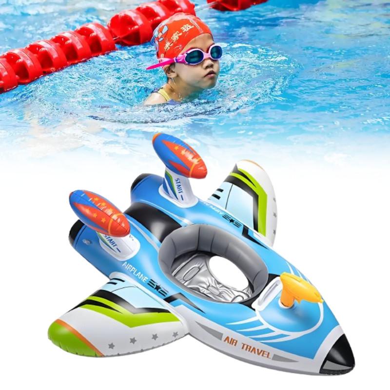 Airplane Kids Swim Ring Tube Inflatable Swimming Ring Seat Material Ecofriendly